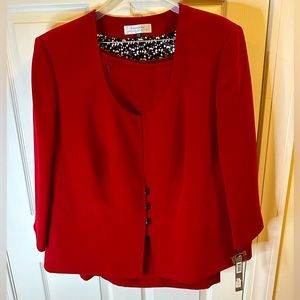 NWT Tahari Red 2 Piece Suit Sz 24w